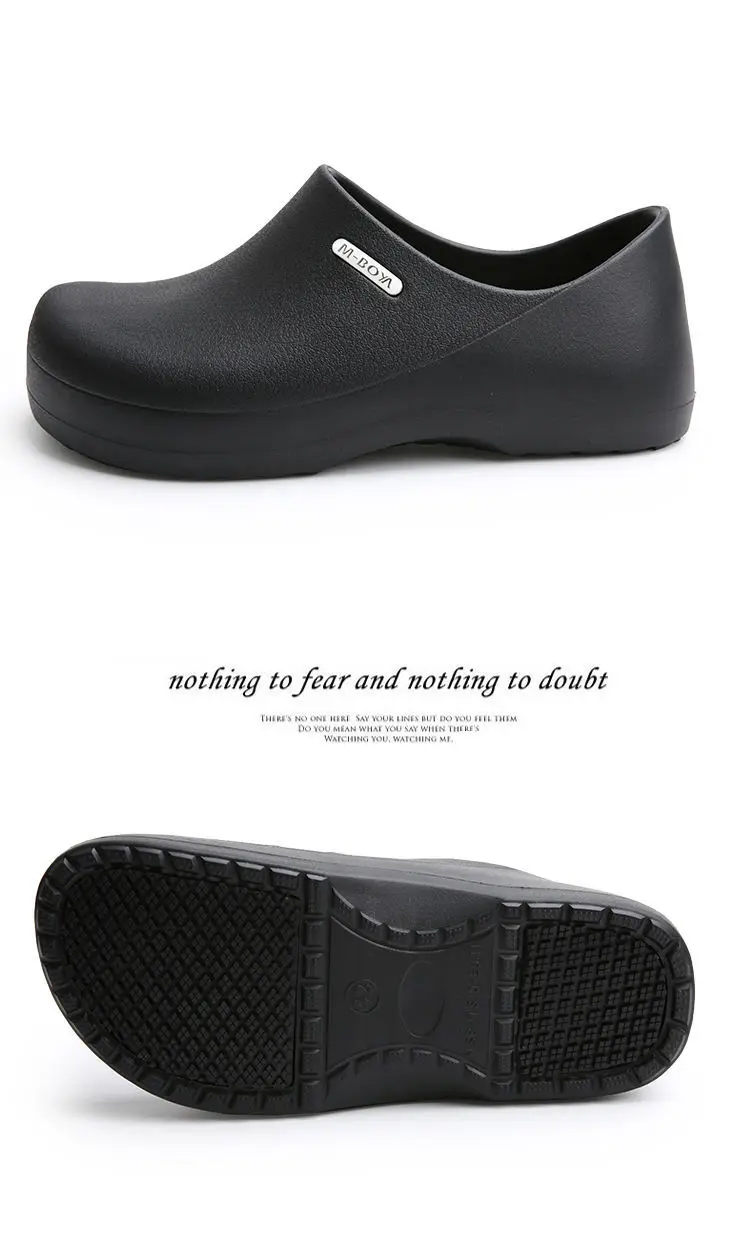 Chef's Shoes Are Non-Slip, Waterproof, Oil-Proof, Soft-Soled, Lightweight, Wear-Resistant Work Shoes, Kitchen Shoes, Hotel Kitchen Toe-Toe Slippers for Men
