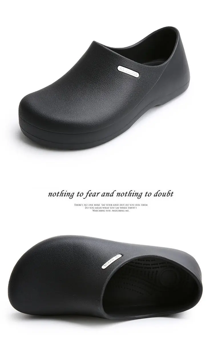 Chef's Shoes Are Non-Slip, Waterproof, Oil-Proof, Soft-Soled, Lightweight, Wear-Resistant Work Shoes, Kitchen Shoes, Hotel Kitchen Toe-Toe Slippers for Men