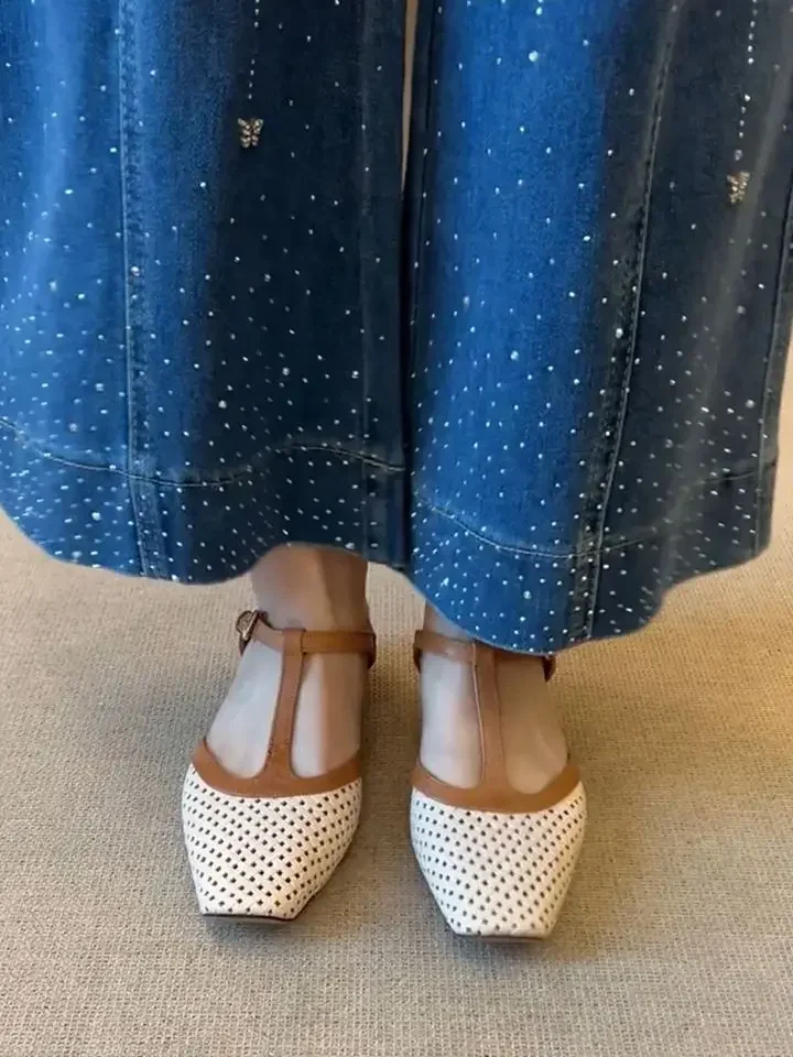 Women Mid Heels Slippers Fashion Square Toe Mules Shoes Heeled Sandals  Slingback Flip Flops New Pumps Dress Mujer Zapatos