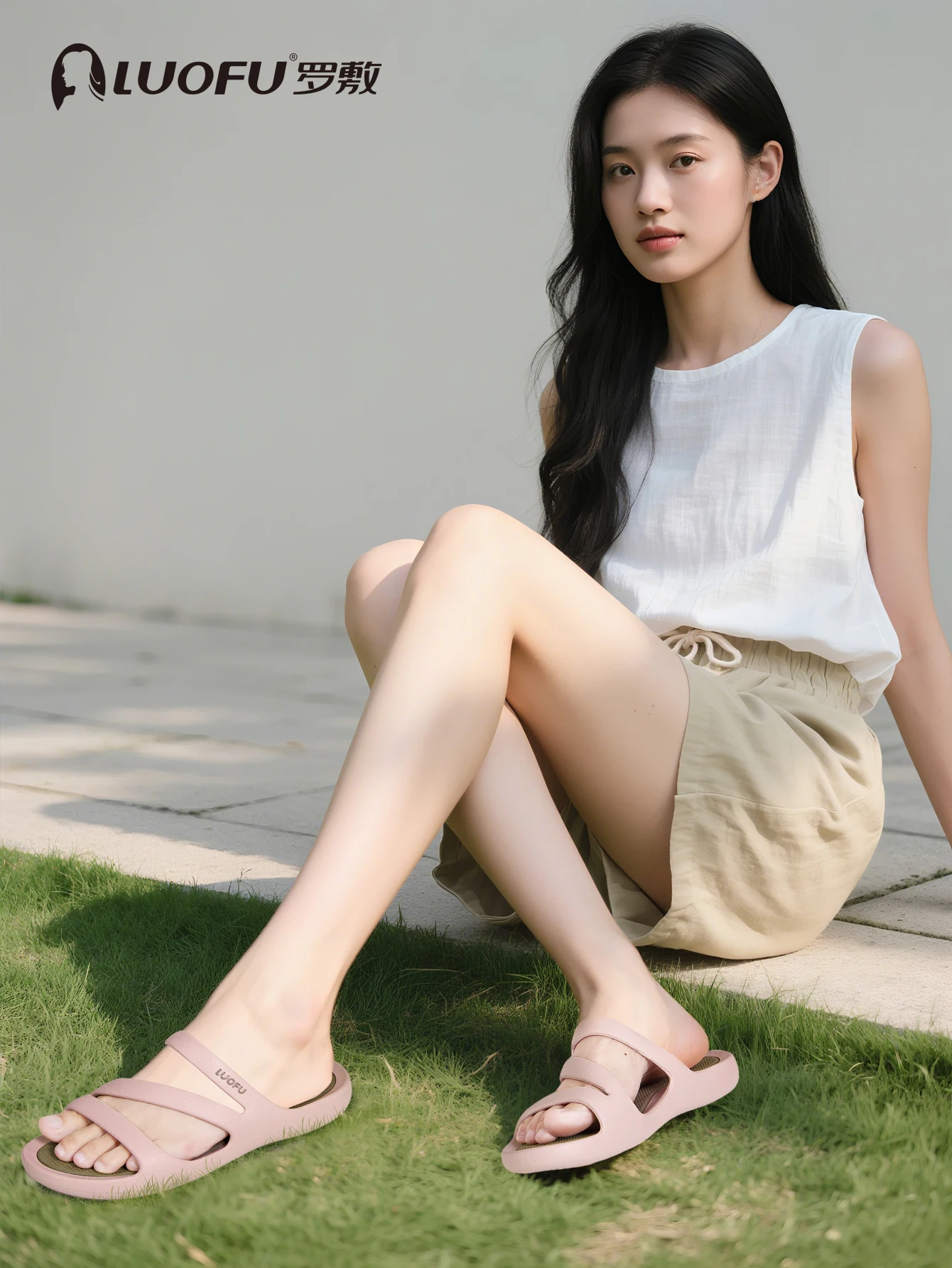 New Luofu Fashionable Summer Women's Slippers, Comfortable Rubber Midsole Outdoor Casual Sandals, Beach Shoes, Non-Slip Home Shoes, Outdoor Pvc Eco-Friendly Slippers, Non-Slip Sandals