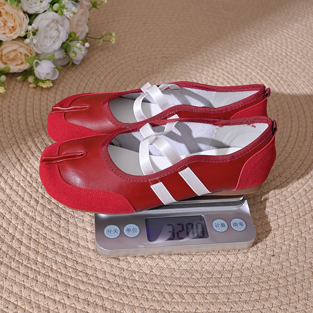 Split-Toe Casual Ballet Flats Shoes Women Genuine Pu Leather Cross Band Mary Janes Shoes Streetwear Elegant Loafers New Summer