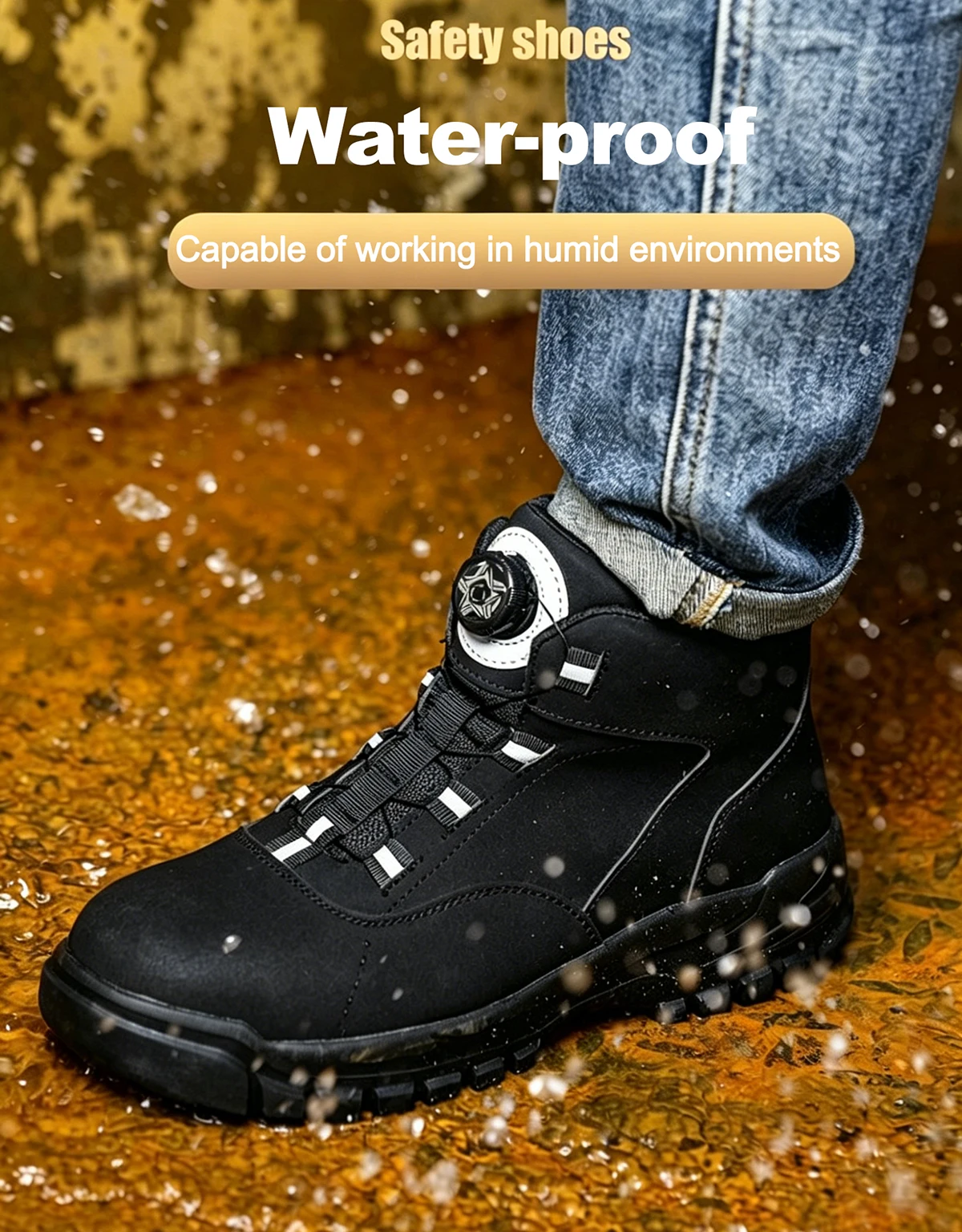 Puncture-Proof Indestructible Construction Shoes Rotating Button Safety Shoes Work Boots For Men Shoes Steel Toe Work Sneakers