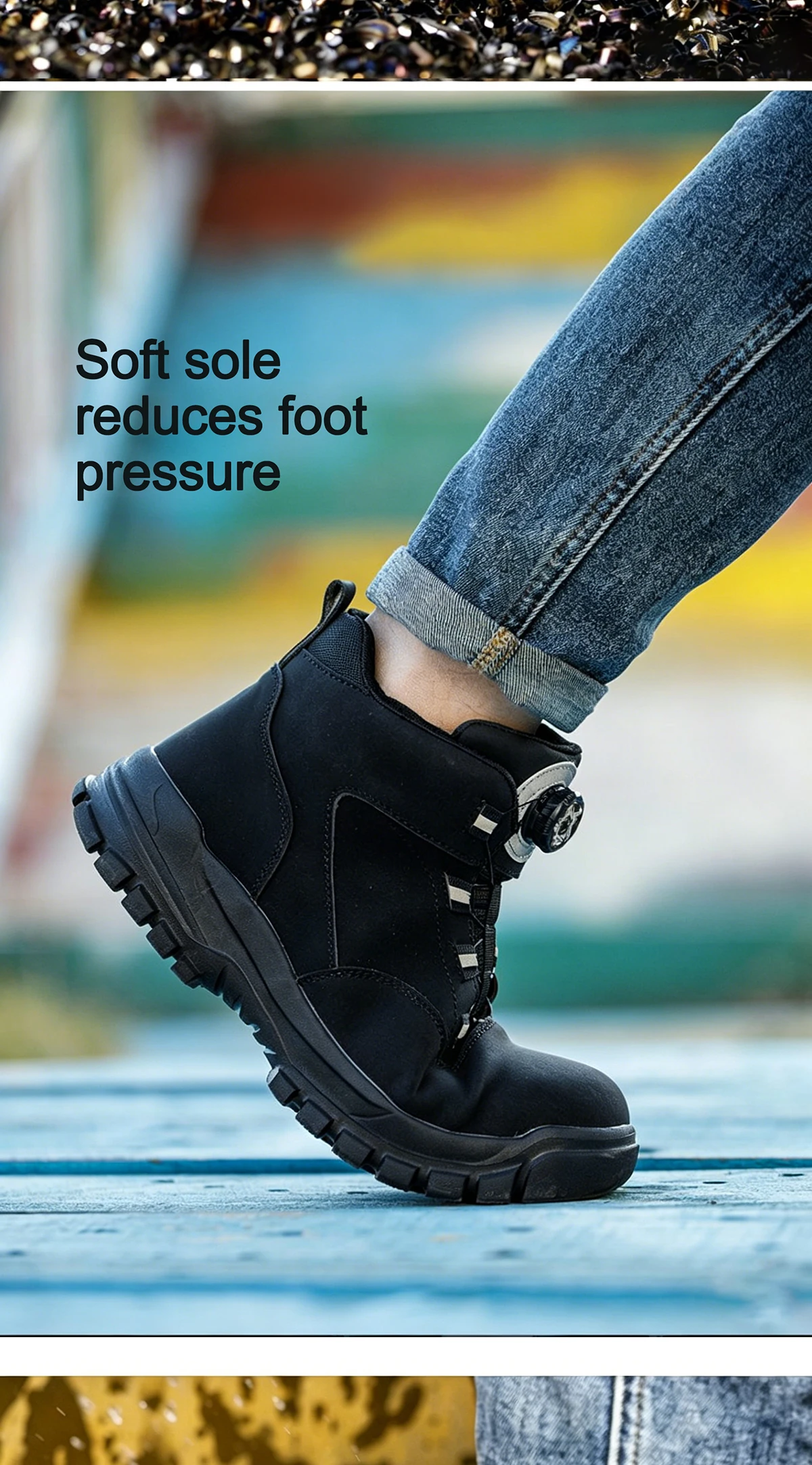 Puncture-Proof Indestructible Construction Shoes Rotating Button Safety Shoes Work Boots For Men Shoes Steel Toe Work Sneakers