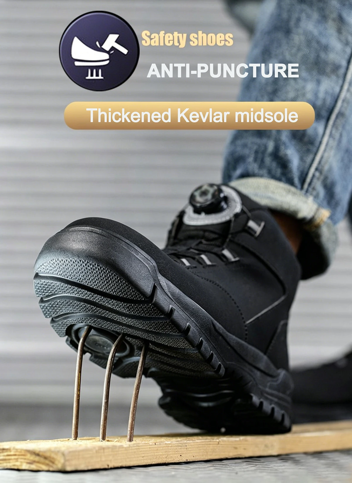 Puncture-Proof Indestructible Construction Shoes Rotating Button Safety Shoes Work Boots For Men Shoes Steel Toe Work Sneakers