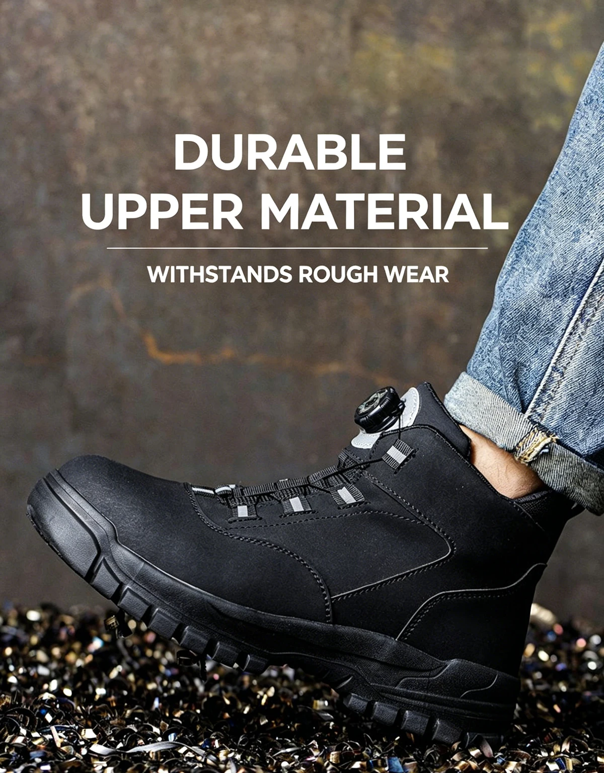Puncture-Proof Indestructible Construction Shoes Rotating Button Safety Shoes Work Boots For Men Shoes Steel Toe Work Sneakers