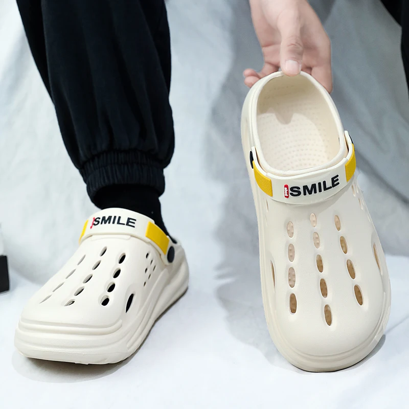 Summer Clogs Sandals 47 Men Clogs EVA Slippers Soft Sole Breathable Beach Slippers Men Home Slippers Outdoor Antiskid Slippers