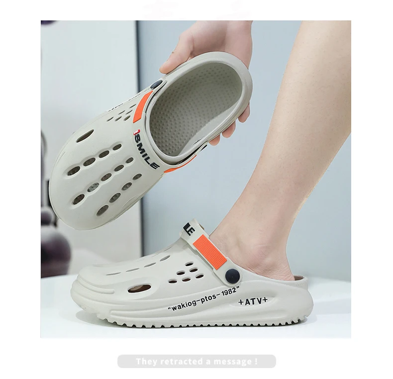 Summer Clogs Sandals 47 Men Clogs EVA Slippers Soft Sole Breathable Beach Slippers Men Home Slippers Outdoor Antiskid Slippers
