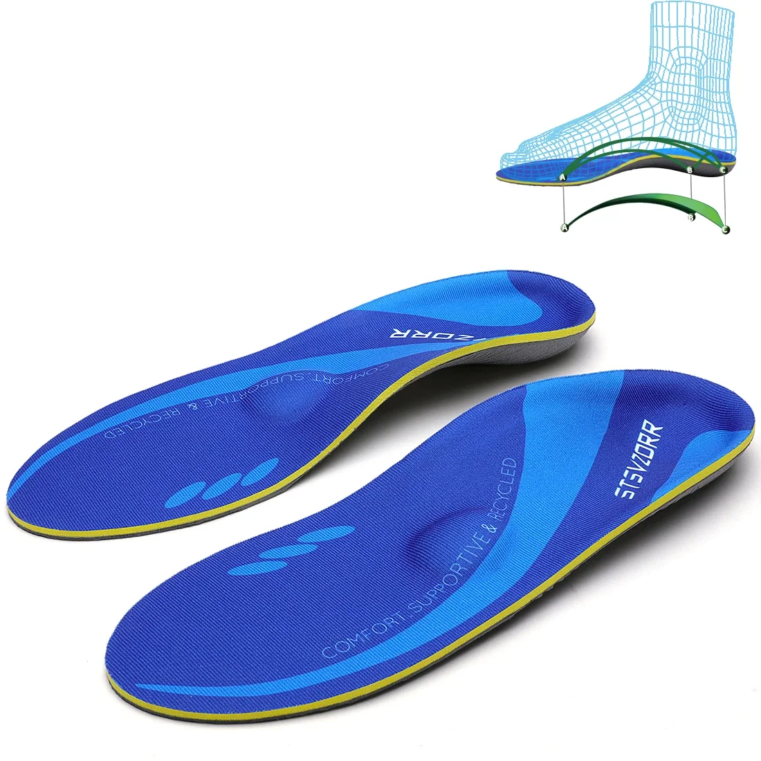 Arch Support Metatarsalgia Insole Plantar Fasciitis Pain Relief Orthotic Insert,Flat Feet Orthopedic Insoles Running Sport Sole