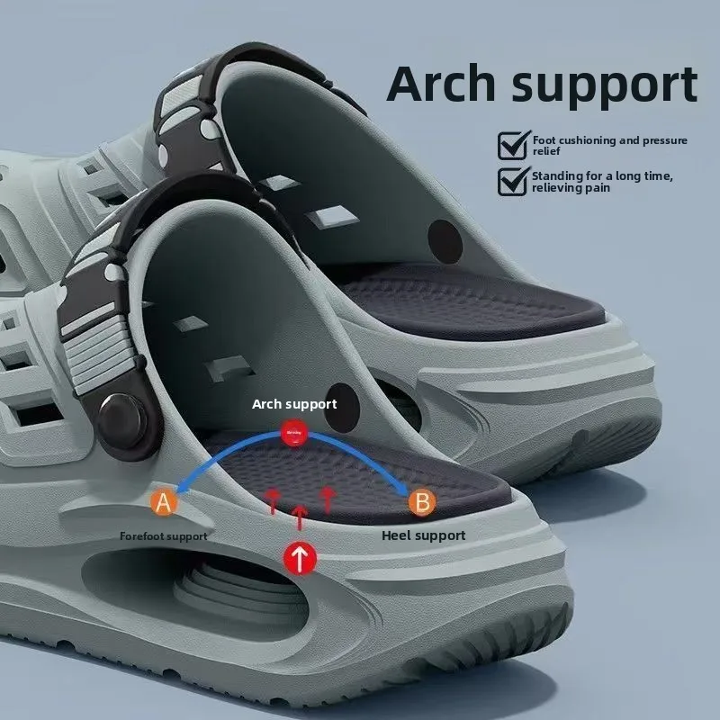 Men's Hole Shoes Are Simple and Versatile, Not Smelly Feet Trendy New EVA Soft-Soled Fashionable Non-Slip Slippers for Home Wear