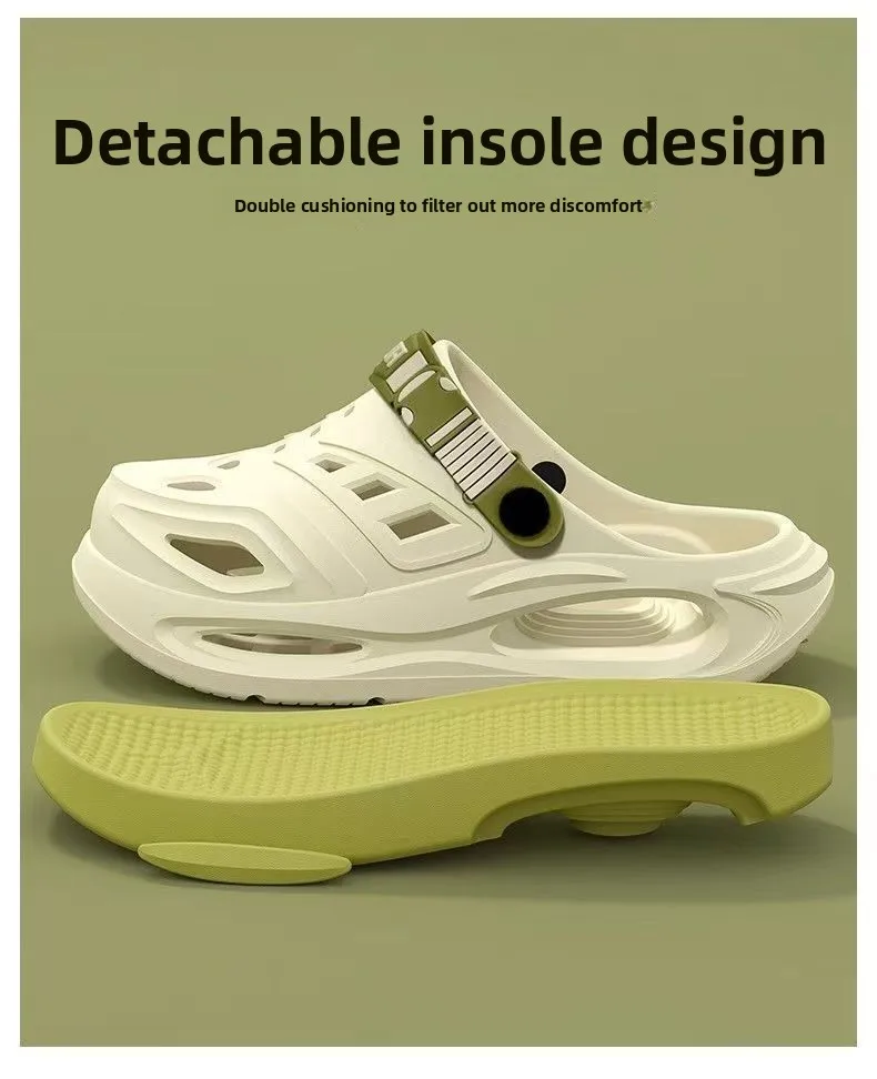 Men's Hole Shoes Are Simple and Versatile, Not Smelly Feet Trendy New EVA Soft-Soled Fashionable Non-Slip Slippers for Home Wear