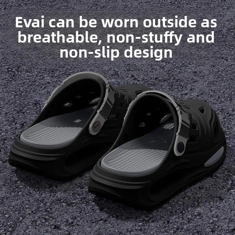 Men's Hole Shoes Are Simple and Versatile, Not Smelly Feet Trendy New EVA Soft-Soled Fashionable Non-Slip Slippers for Home Wear