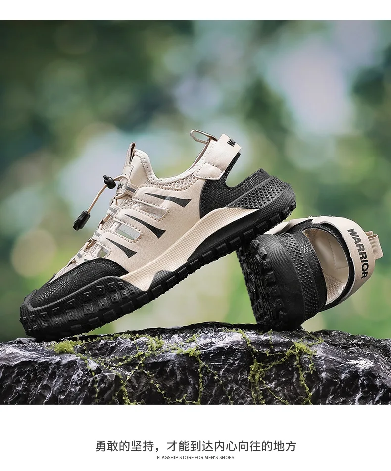 Mens Casual Sandals 2026 New Summer Breathable Mesh Hollow Out Slip On Sandals Trendy Flip Flops Cross Border Wholesale