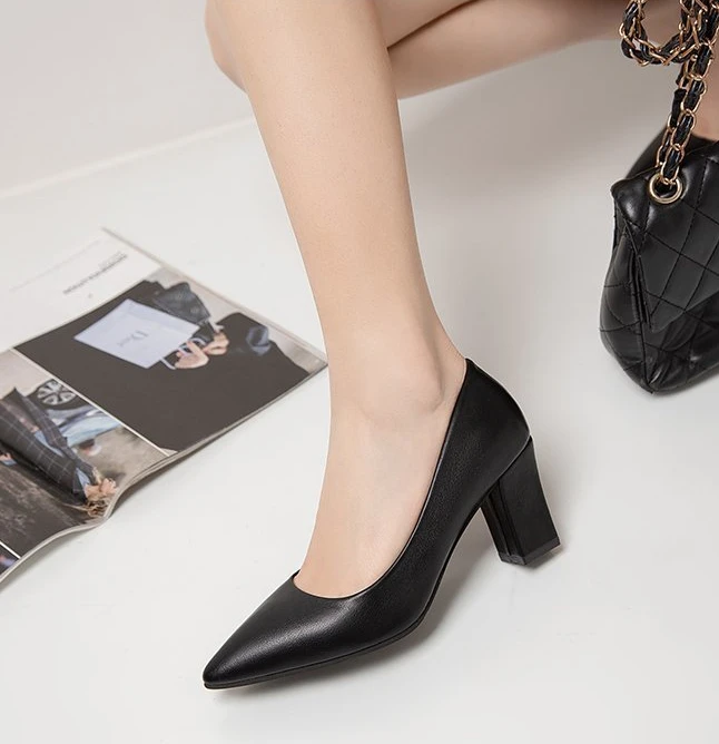 New High Heel Shoes Pointed Shallow Mouth Thin Heel Platform High Heels Fashion Elegant Patent Leather Women Shoes