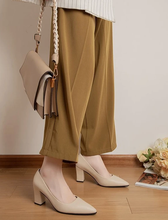 New High Heel Shoes Pointed Shallow Mouth Thin Heel Platform High Heels Fashion Elegant Patent Leather Women Shoes