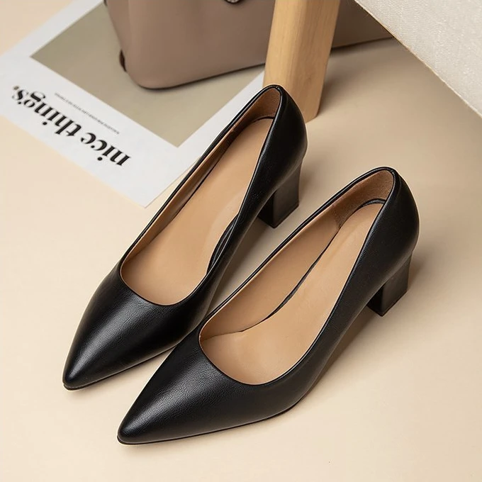 New High Heel Shoes Pointed Shallow Mouth Thin Heel Platform High Heels Fashion Elegant Patent Leather Women Shoes