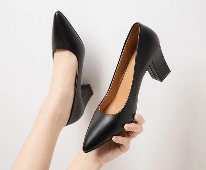 New High Heel Shoes Pointed Shallow Mouth Thin Heel Platform High Heels Fashion Elegant Patent Leather Women Shoes