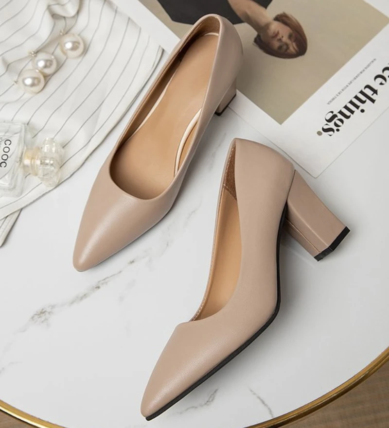New High Heel Shoes Pointed Shallow Mouth Thin Heel Platform High Heels Fashion Elegant Patent Leather Women Shoes