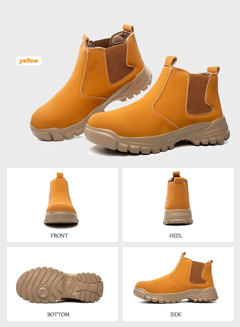 Waterproof Leather Men Shoes Non-slip Indestructible Protection Boots Men's Lightweight Safety Work Shoes Indestructible