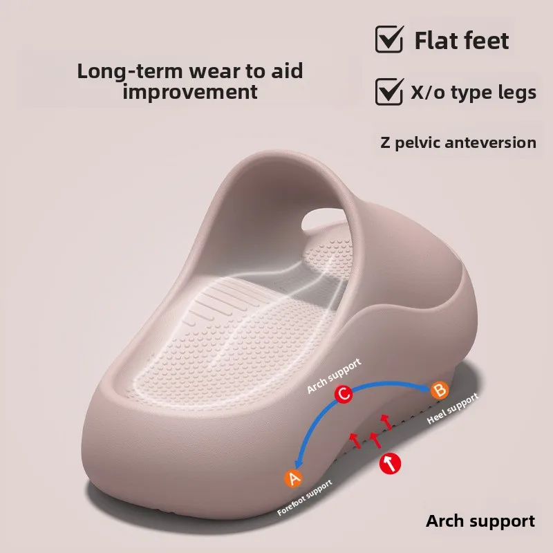 German arch support negative heel slippers for women, summer 2026 new indoor home flat foot correction sandals for men