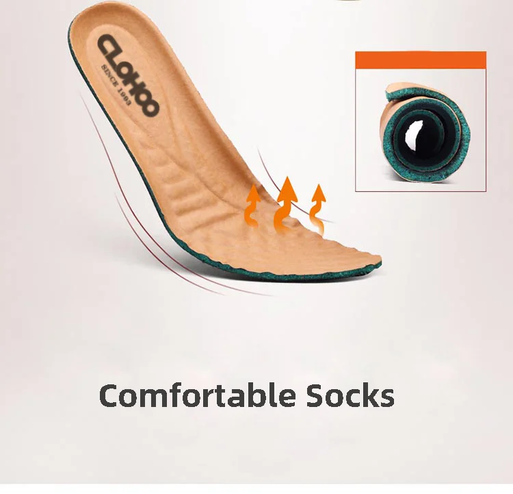 CLOHOO Men's Handmade Casual Loafers Anti-Slip Comfortable Slip-On Driving Comfortable Leather Shoes
