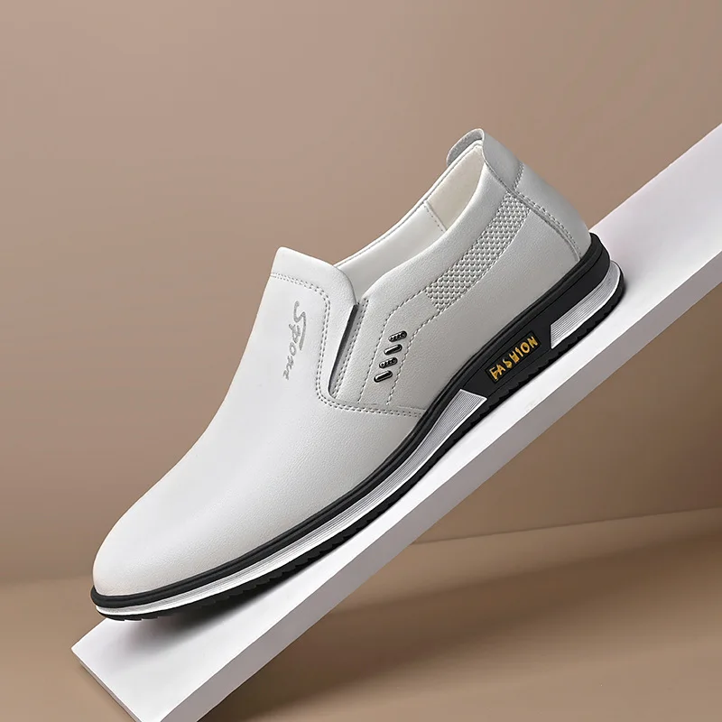 Large Size Spring Autumn New Business Office Casual Men's Shoes Fashionable and Versatile Flat Bottomed Sleeve Mouth Men's Shoes