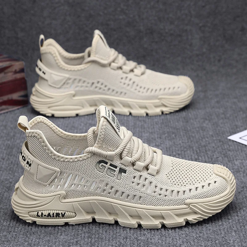 New Men's Sneakers Thick Sole Comfortable Casual Shoes Lightweight Breathable Fashion Running Shoes Luxury Male Tenis Masculino