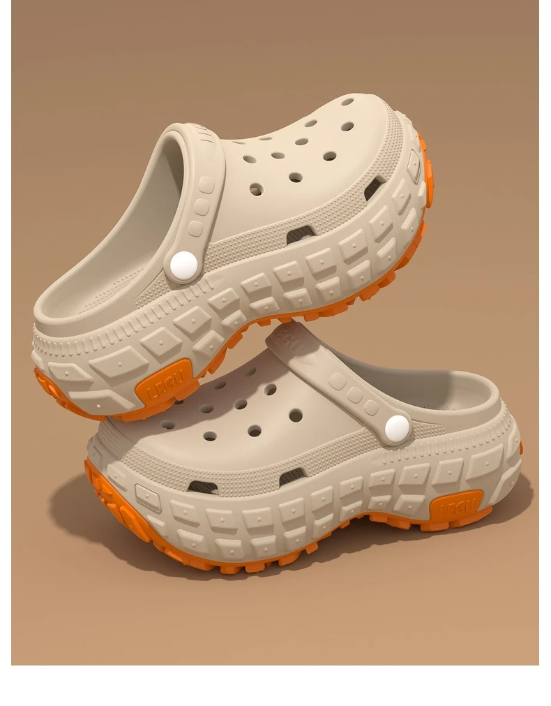 Thick soled perforated shoes for men's summer new trend slip resistant wear-resistant and odorless sandals for driving
