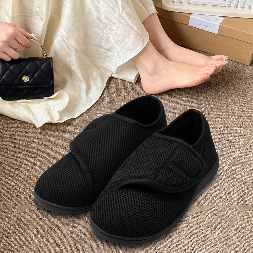 Unisex Diabetic Shoes Wide Walking Shoes Plush Lining Lightweight Edema Sneakers Hook and Loop Sneakers for Plantar Fasciitis