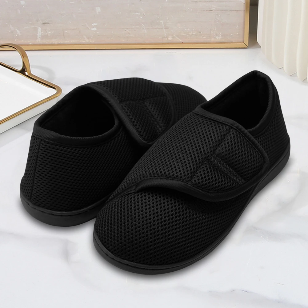 Unisex Diabetic Shoes Wide Walking Shoes Plush Lining Lightweight Edema Sneakers Hook and Loop Sneakers for Plantar Fasciitis