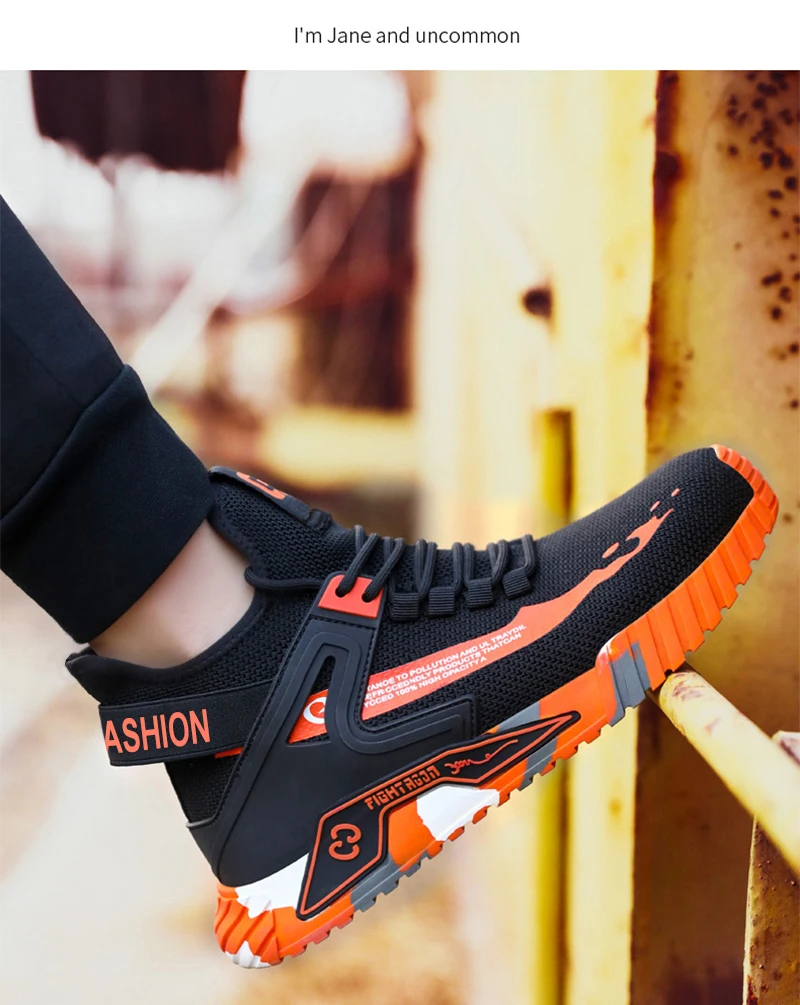 Indestructible Mining Boots Anti-Smash Puncture-Proof Safety Shoes Men Steel Toe Shoes Rubber Sole Safety Work Boots for Men