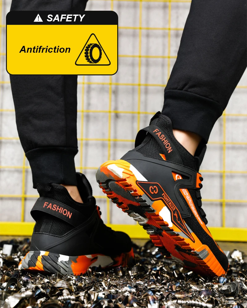 Indestructible Mining Boots Anti-Smash Puncture-Proof Safety Shoes Men Steel Toe Shoes Rubber Sole Safety Work Boots for Men