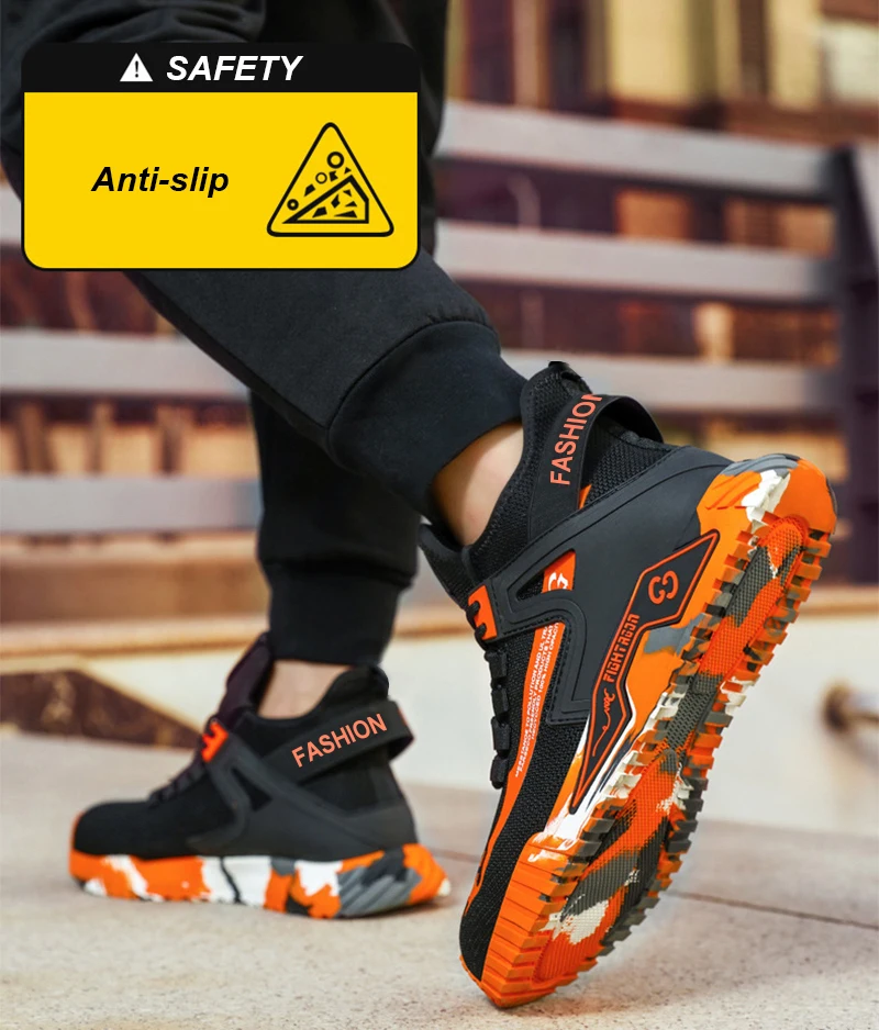 Indestructible Mining Boots Anti-Smash Puncture-Proof Safety Shoes Men Steel Toe Shoes Rubber Sole Safety Work Boots for Men