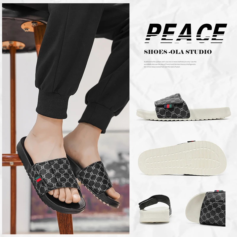 Summer Beach Slippers Men's Fashion Comfortable Breathable Sandals Indoor and Outdoor Sandals Plus Size 46 47