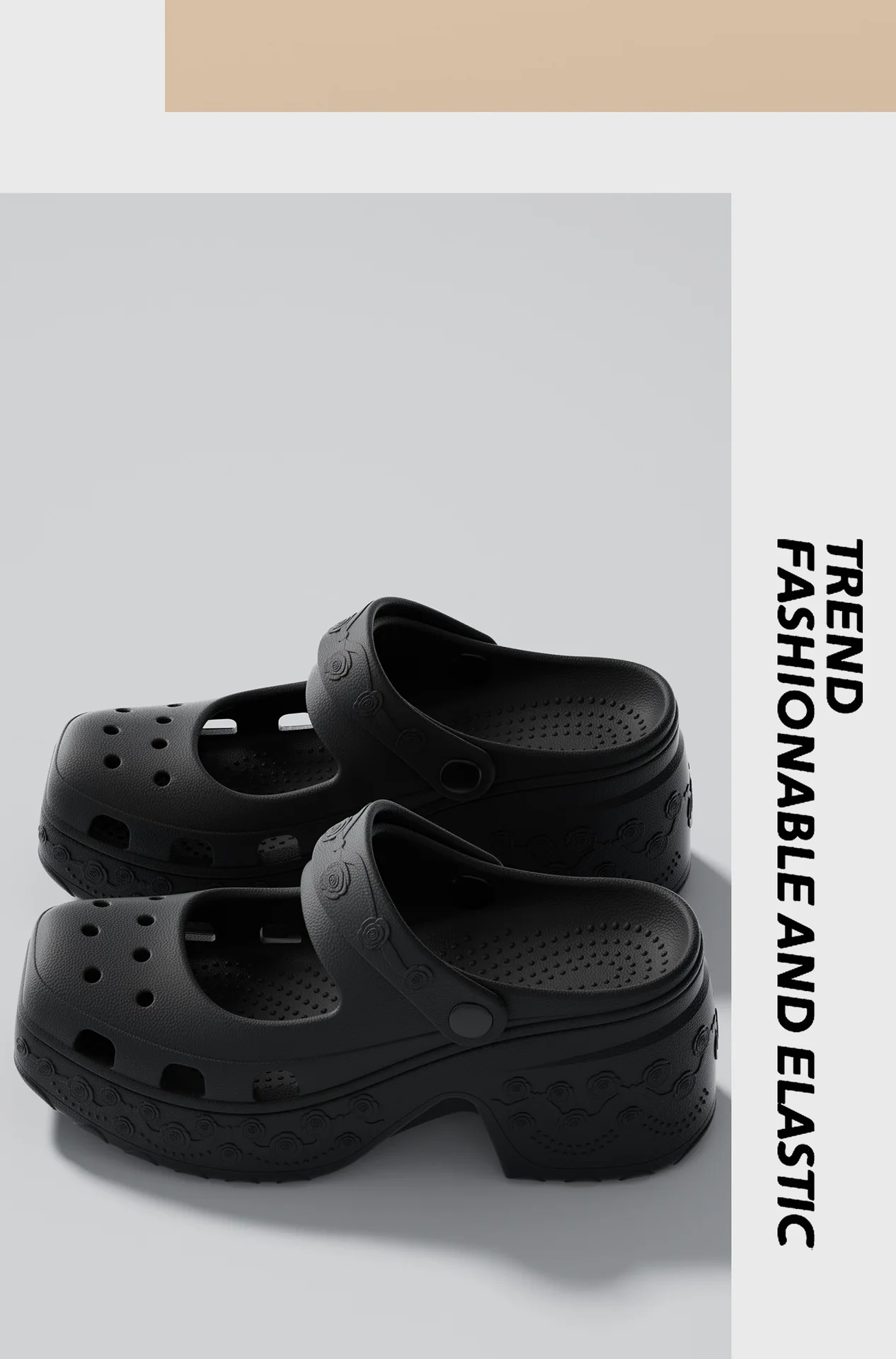 2026 Summer EVA Chunky Heels Sandals for Women Fashion Closed Toe Platform Clogs Shoes Woman Thick Sole Anti Slip Beach Slippers