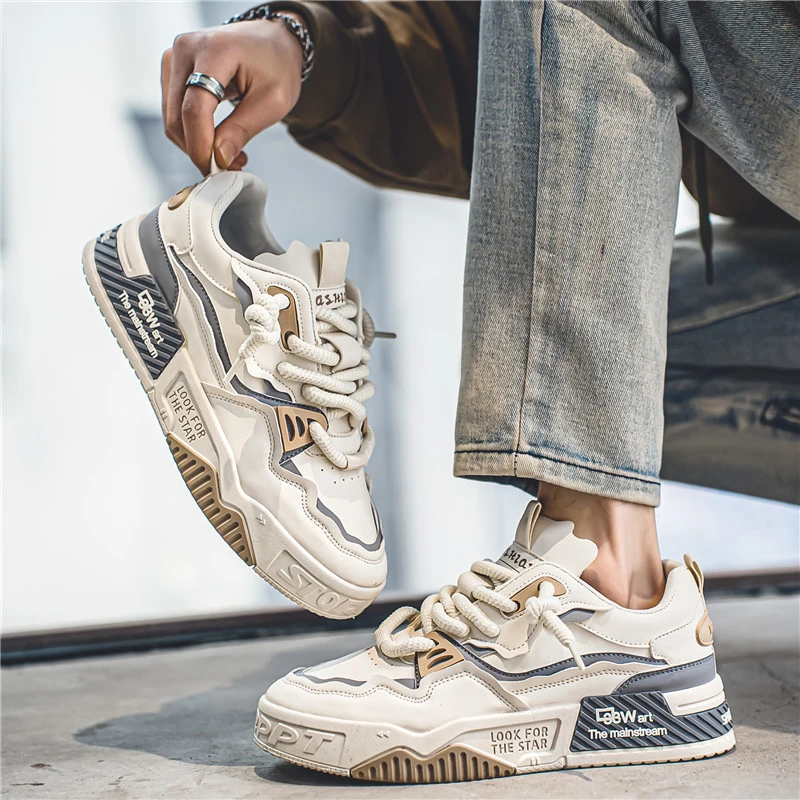 1 Pair of Men's Sports and Casual Shoes, Outdoor Versatile Flat Shoes, Trendy Vacation Casual Shoes