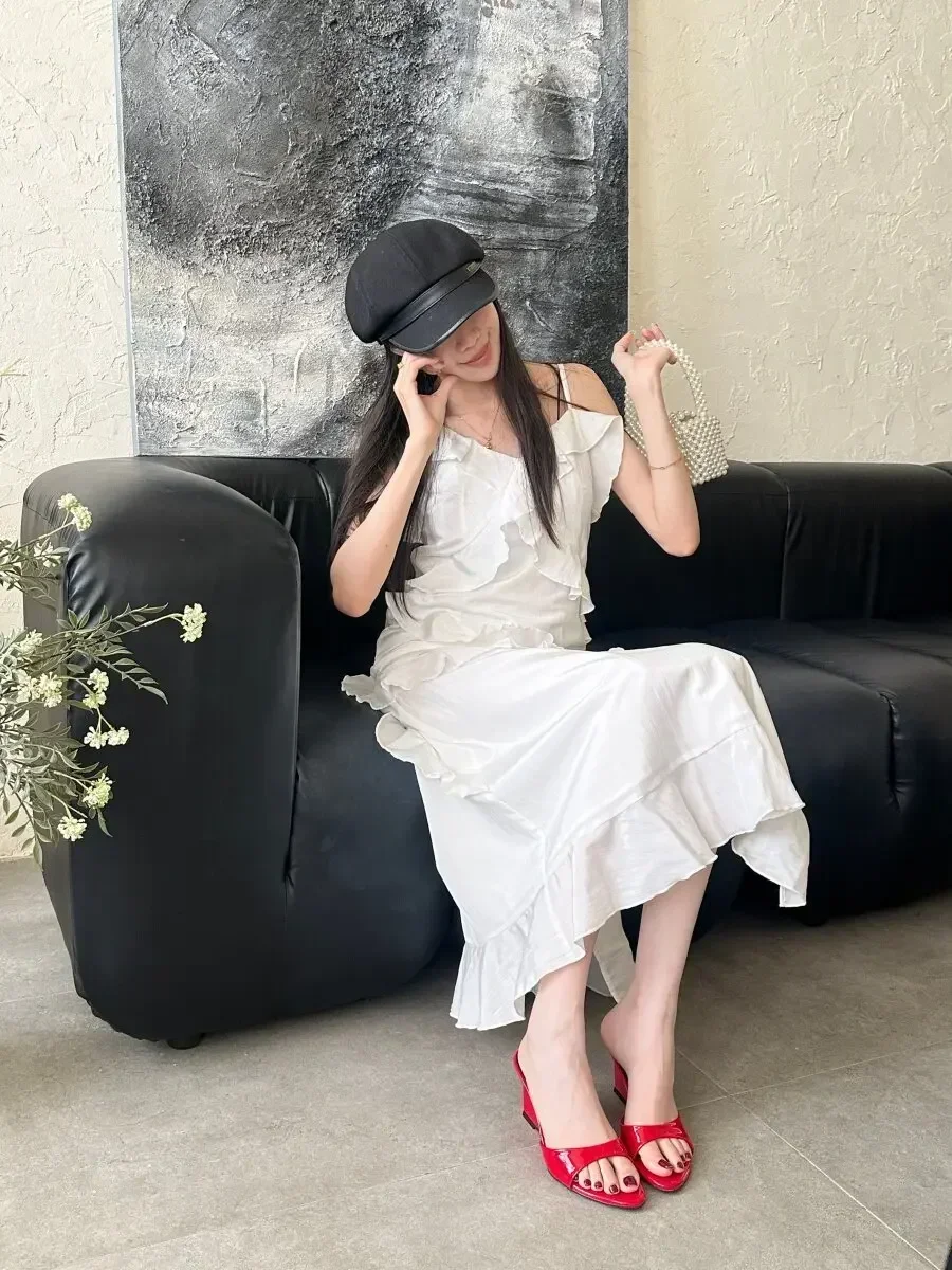2026 Wedges Heel Women Slippers Comfort Open Toe Slip On Pumps Ladies Outdoor Patent Leather Daily Wear Party Dress Slides