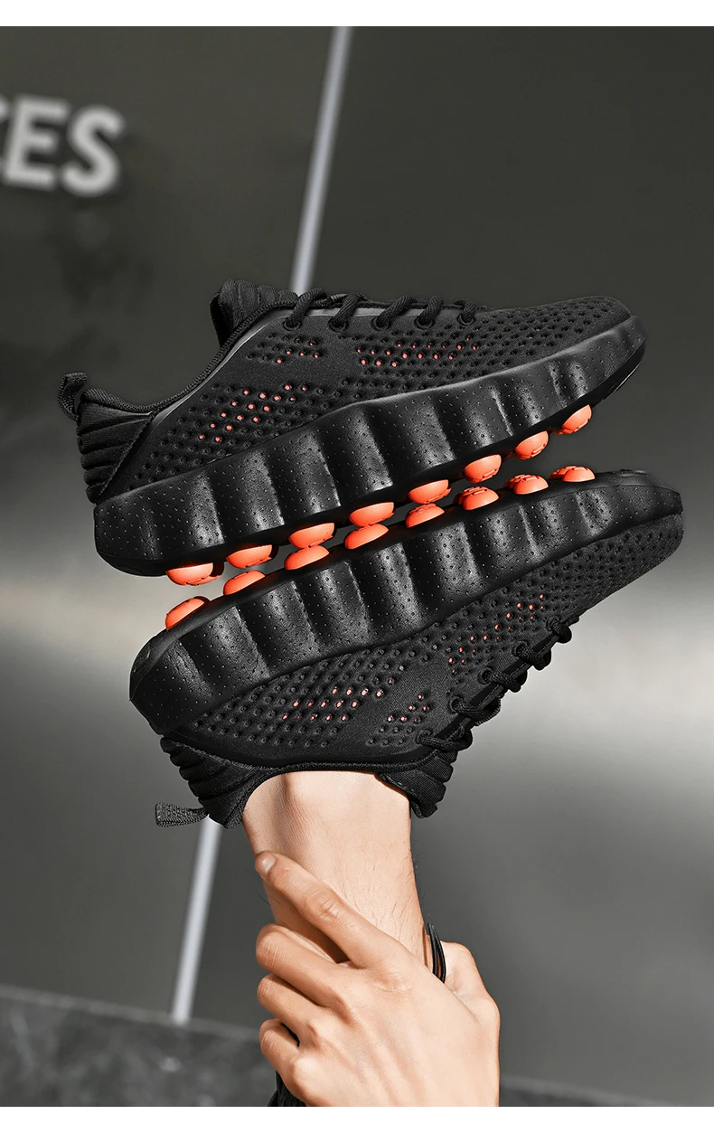 Men's Breathable Running Shoes Cushioned Non-slip Woman Casual Sneakers Massage Athletic Footwear for Outdoor Jogging Sports