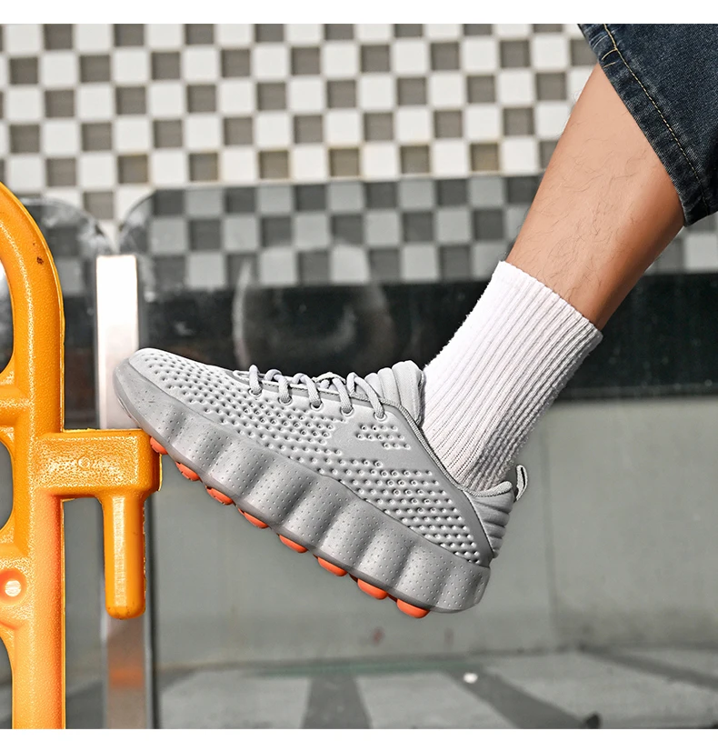 Men's Breathable Running Shoes Cushioned Non-slip Woman Casual Sneakers Massage Athletic Footwear for Outdoor Jogging Sports
