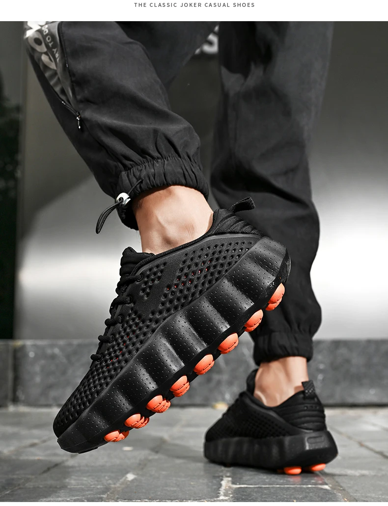 Men's Breathable Running Shoes Cushioned Non-slip Woman Casual Sneakers Massage Athletic Footwear for Outdoor Jogging Sports