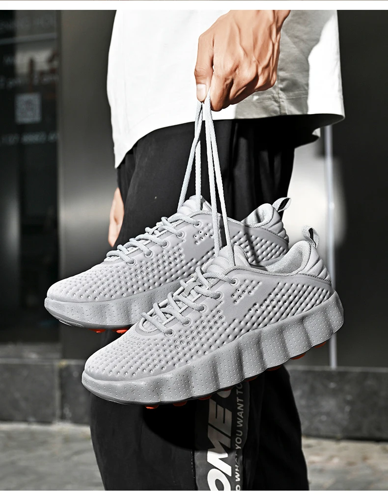 Men's Breathable Running Shoes Cushioned Non-slip Woman Casual Sneakers Massage Athletic Footwear for Outdoor Jogging Sports
