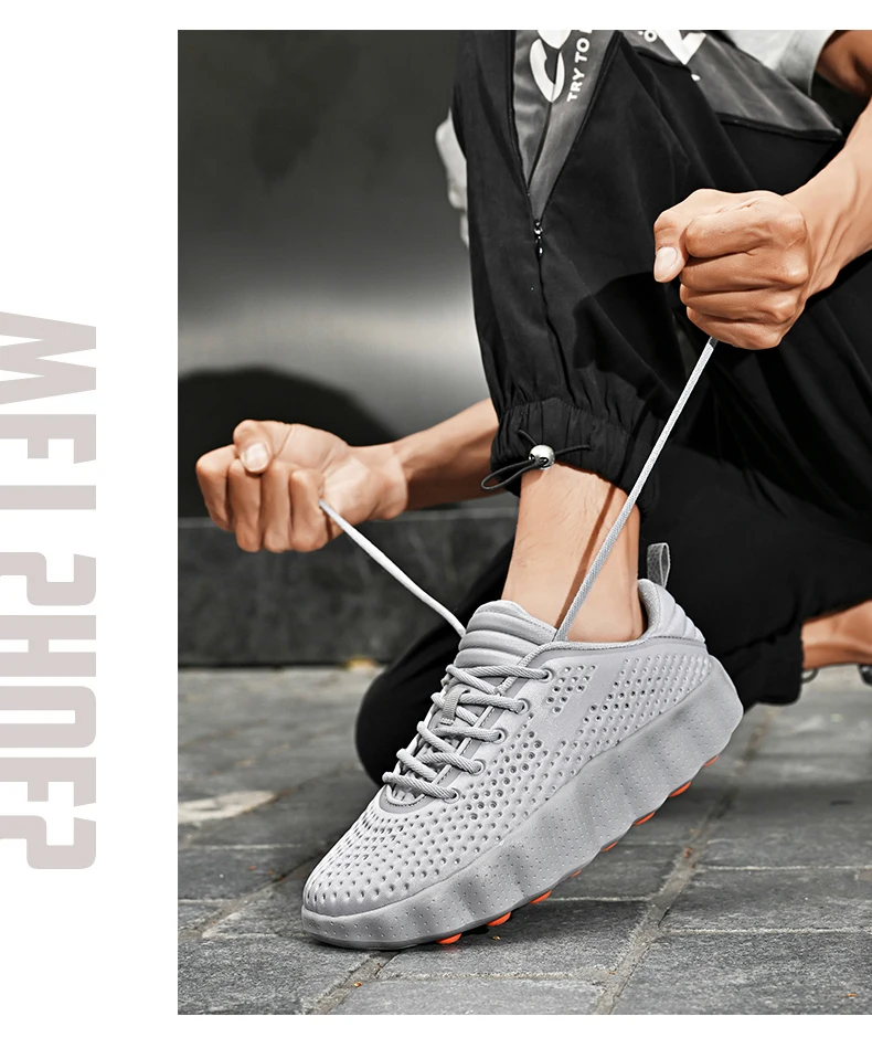 Men's Breathable Running Shoes Cushioned Non-slip Woman Casual Sneakers Massage Athletic Footwear for Outdoor Jogging Sports