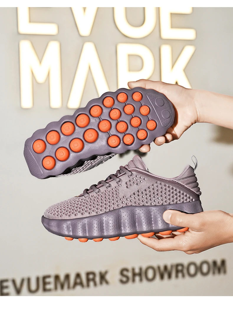 Men's Breathable Running Shoes Cushioned Non-slip Woman Casual Sneakers Massage Athletic Footwear for Outdoor Jogging Sports