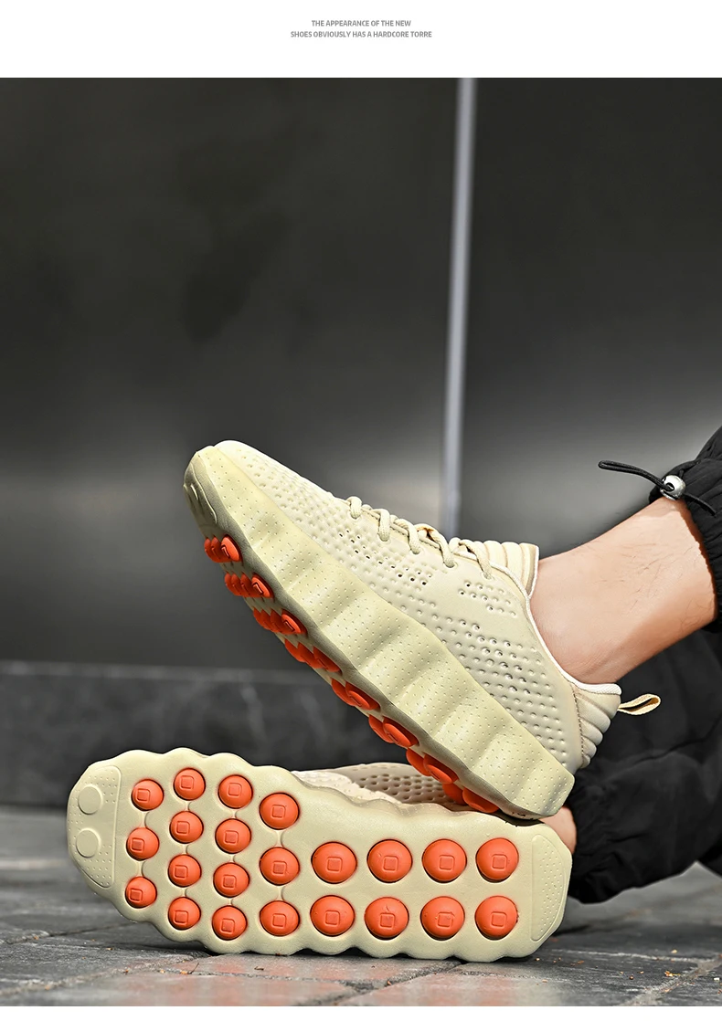Men's Breathable Running Shoes Cushioned Non-slip Woman Casual Sneakers Massage Athletic Footwear for Outdoor Jogging Sports