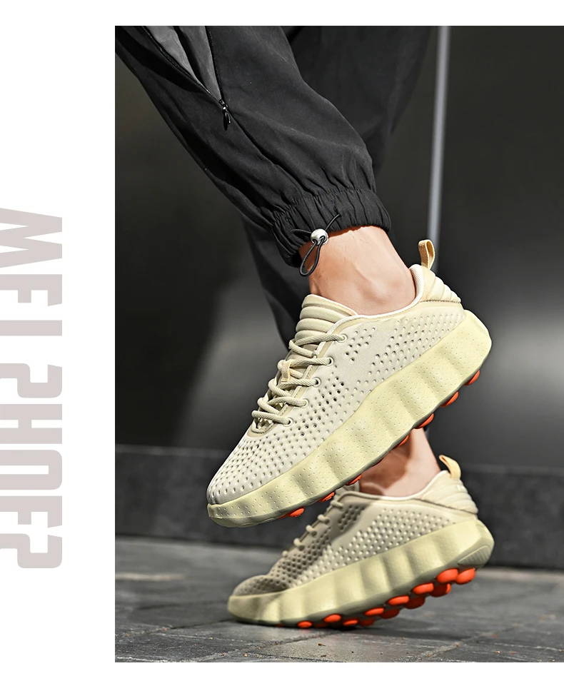 Men's Breathable Running Shoes Cushioned Non-slip Woman Casual Sneakers Massage Athletic Footwear for Outdoor Jogging Sports