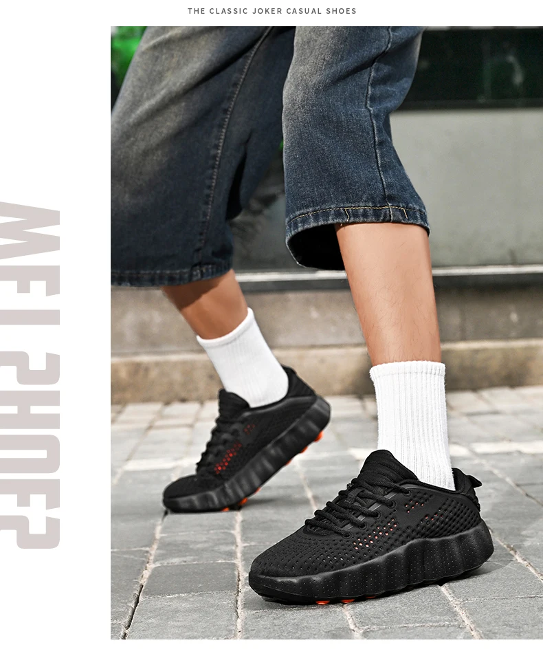 Men's Breathable Running Shoes Cushioned Non-slip Woman Casual Sneakers Massage Athletic Footwear for Outdoor Jogging Sports