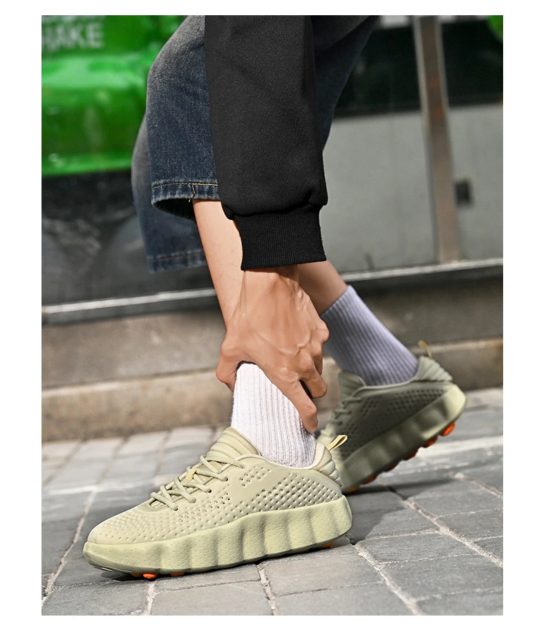 Men's Breathable Running Shoes Cushioned Non-slip Woman Casual Sneakers Massage Athletic Footwear for Outdoor Jogging Sports