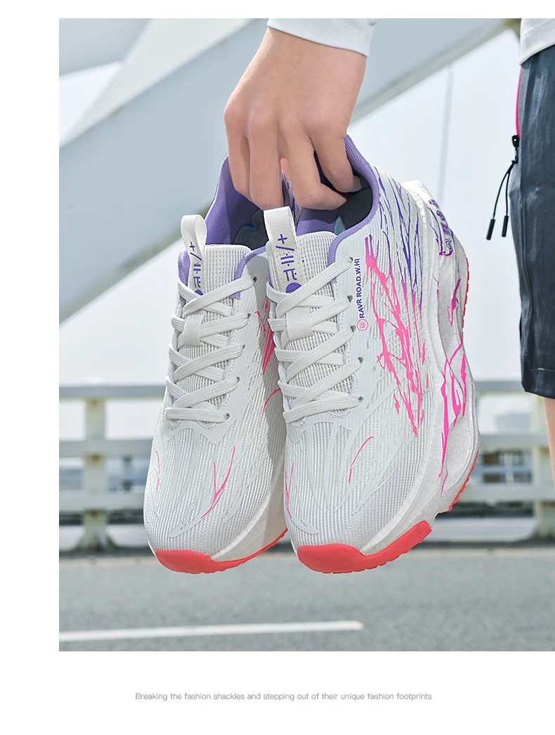Men Women Ultra Light Carbon Plate Running Shoes Breathable Mesh Upper Soft Midsole Rubber Outsole for Running Training Sneakers
