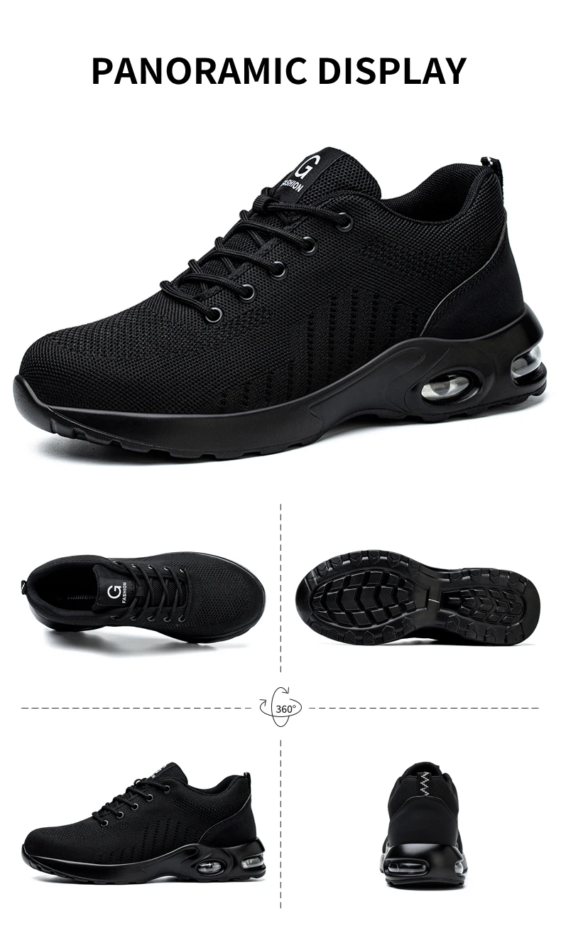 Safety Shoes for Men and Women, Breathable Work Sports Shoes, Steel Toe Shoes, Puncture Resistant Safety Protection Shoes