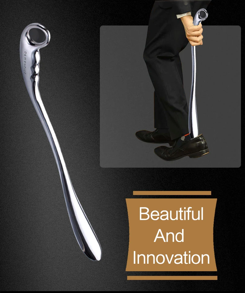 Professional Metal ShoeHorns Long Handle 52cm Length Alloy For Convenient Wearing Shoes Horn Leather High Heel Hanging Spoon