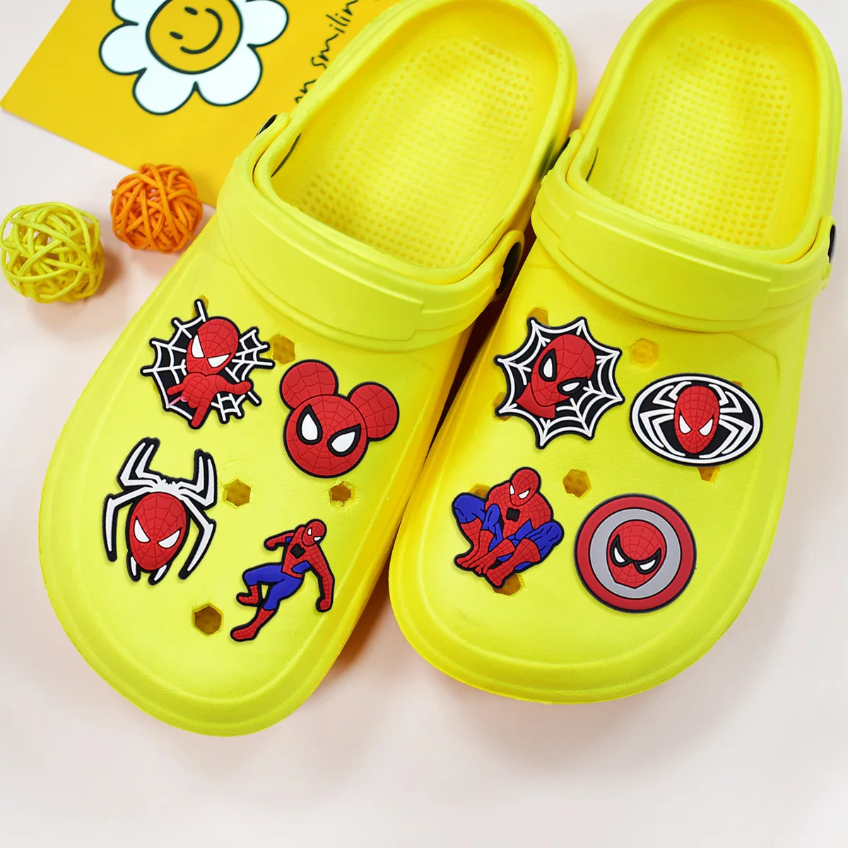 45-200pcs Mesuca Spider-Man PVC Shoe Charms Cartoon DIY Accessories Sandals Garden Shoes Buckle Decoration for Party Gifts